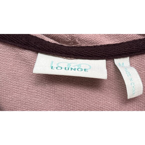 LOGO Large Lounge Print Zip Hoodie Jacket Chiffon Trim 4d - Picture 4 of 10